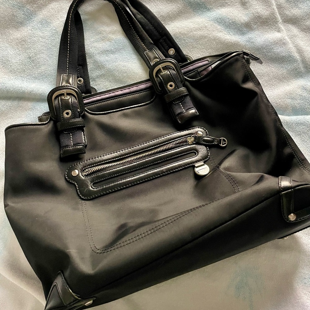 Tumi Black and Lilac Interior Bag